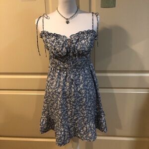 Cider Floral Blue Sleeveless Dress